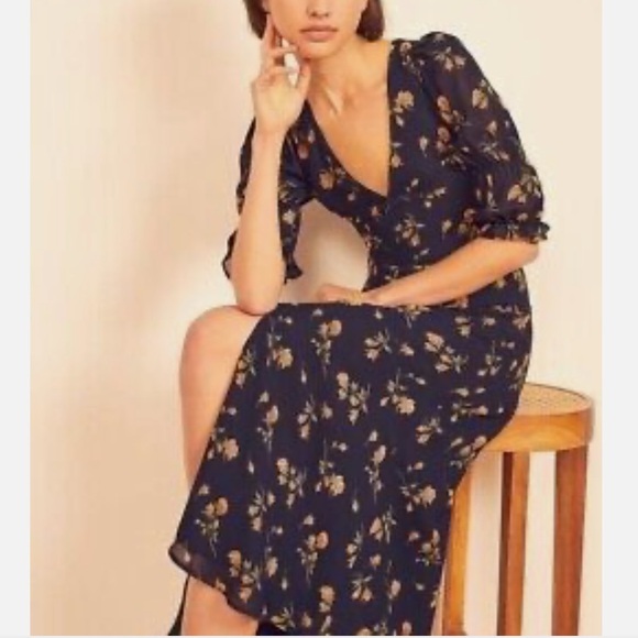 NWT Reformation Larchmont Floral Midi Dress in Parm Size 2 - Picture 2 of 10